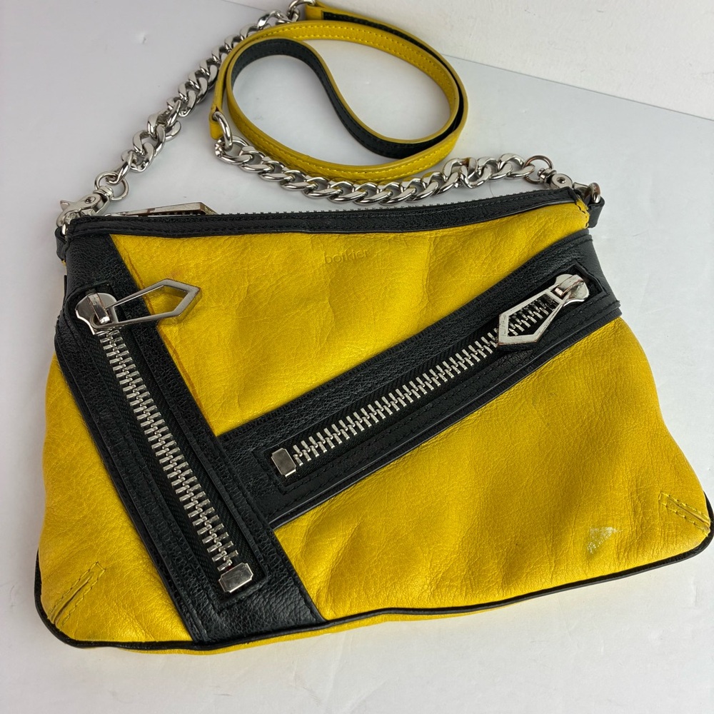 Botkier Cruz Gold & Black Leather Crossbody w/Chain Strap - Picture 2 of 9
